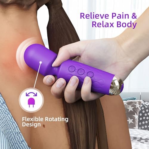 Apowand Mini Personal Massage Small Cordless Handheld Bullet Massager - Powerful - Quiet - Back Legs Hand Pains and Sports Recovery (Purple)