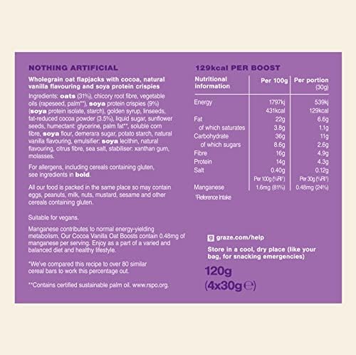 Graze Protein Bites Cocoa Vanilla Oat Squares, 30 g
