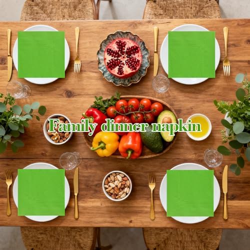 150 PCS Lime Green cocktail napkins-Double-Ply 6.5x6.5 Inch Disposable beverage Paper Napkins, Lunch and Dinner, Easter, Christmas, Weddings, bar napkins Parties