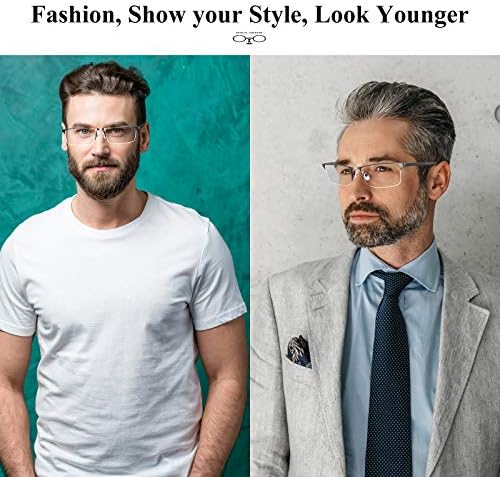 Reading Glasses for Men, 1.5 Blue Light Blocking Reading Glasses Metal Readers