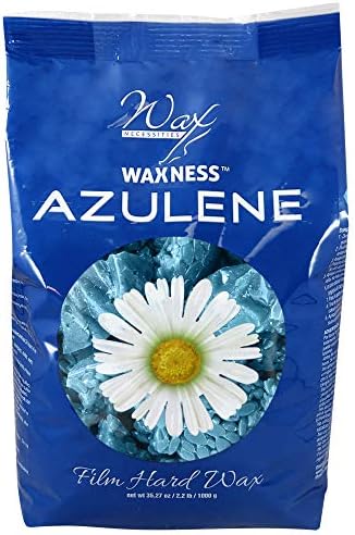 Waxness Film Hard Wax Beads Azulene 2.2 lb (1 kg) – Stripless Professional Hard Wax with Azulene for Face & Body, Smooth Application – Made in Italy