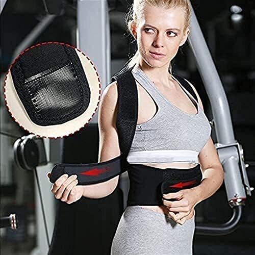 Corrector Men and Women Full Back Support,Straightener Scoliosis Brace Spine Corset Shoulder Therapy Body Shaping Belt,Black-Medium,Black-Medium