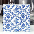 Blue Floral Cocktail Napkins For Wedding Party Birthday With 2 Layers, Paper Luncheon Napkin, 13x13 Inch, 120 Count