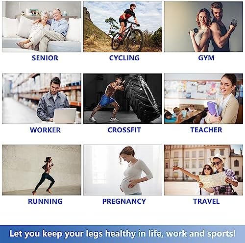 Hotfiary 4 Pairs Plus Size Compression Socks for Women Men Wide Calf 20-30mmhg Extra Large Knee High Support for Circulation