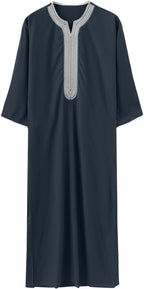 Mens Embroidery Moroccan Thobe Men Muslim Mogadishu Djellaba Robe Islamic Jubba Prayer Kaftan Islamic Arabic Abaya
