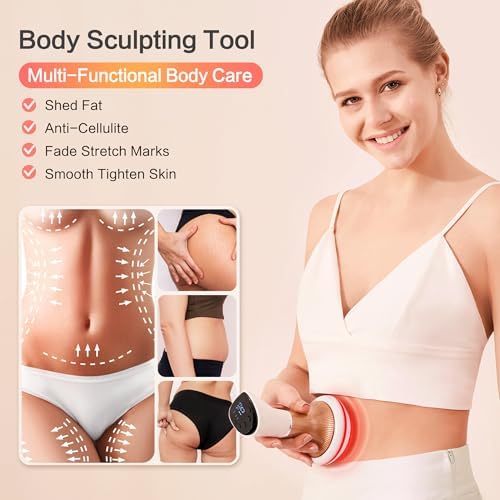Lymphatic Massager for Lymphatic Drainage Massage & Anti Cellulite Massage, Lymphatic Drainage Massager Tool 40 Intensity Heated-EMS-Vibration with Red Light Therapy