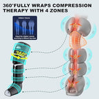 Leg Compression Massager for Circulation and Pain Relief, Compression Boots with Heated Knee, 6 Modes 12 Intensities 3 Timers, Foot Calf Thigh Recovery Machine, Gifts for Man Woman, Black