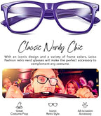 Clear Lens Non-Prescription Retro Nerd Glasses for Men Women - Cosplay Costume Fake Eyeglasses