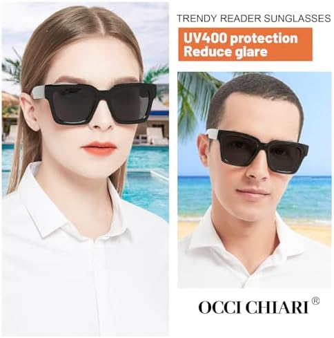 OCCI CHIARI Reading Sunglasses Women Men Oversized Full Lens Sunglass Readers 1.0 1.25 1.5 1.75 2.0 2.25 2.5 2.75 3.0 3.5 4.0