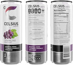 CELSIUS Sparkling Grape Rush, Sugar Free Energy Drink, 12 Fl Oz (Pack of 12)