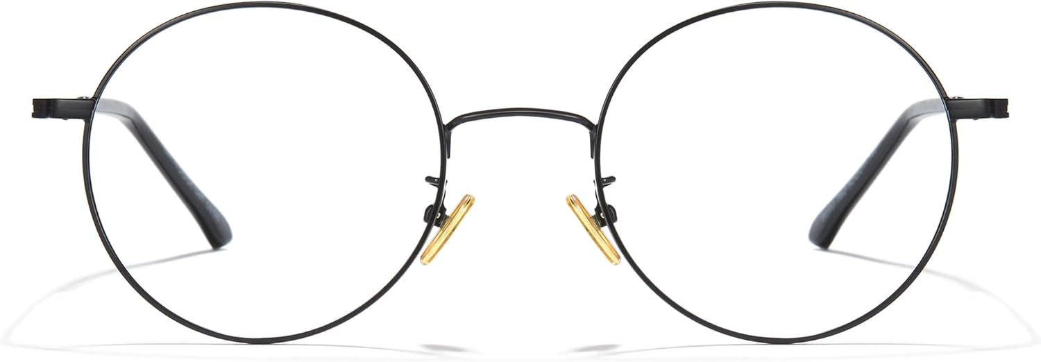 Cyxus Blue Light Glasses for Men and Women, Round Metal Frame Computer Eyeglasses for Office, Gaming, Reading 8090