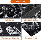 Beard Bib Beard Apron, Father's Day Gift Beard Trimming Catcher Bib for Men Shaving and Hair Clippings, Waterproof Non-Stick Hair Catcher Grooming Cloth with 2 Suction Cups