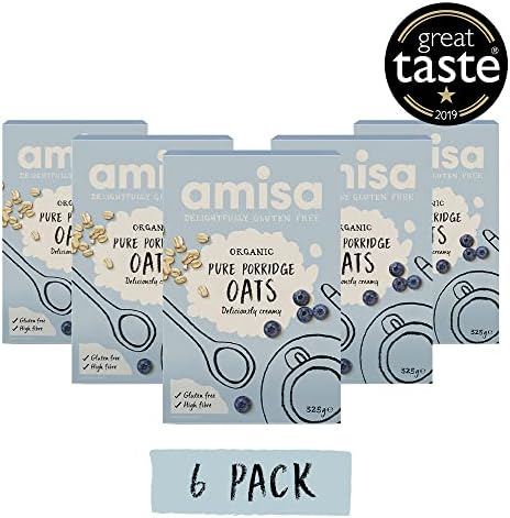 Amisa Organic Gluten Free Pure Porridge Oats 325g - Pack of 6
