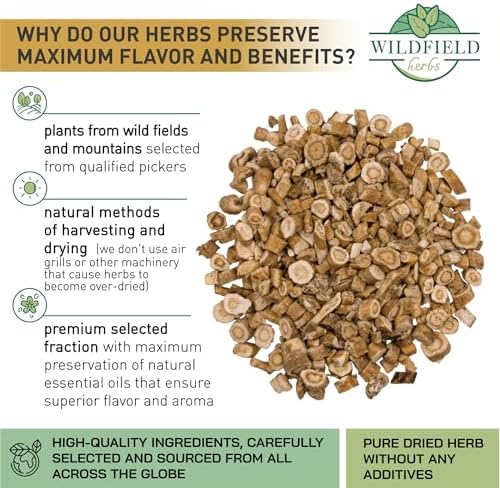 WILDFIELD HERBS 50 Bags Astragalus Root Herbal Tea – 50 Tea Bags 1.5g Astragalus Root Huang Qi