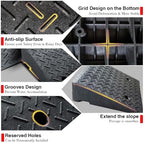 2 Pack Driveway Curb for Ramps, Portable Heavy Duty Rubber Shed, Suitable for Cars, Bicycles, Motorcycles, Wheelchairs, Lawn Mowers, Mobile Pets (19.7 x 19.7 x 6 Inch)