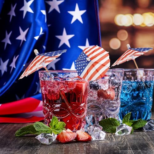 Cocktail Picks 100PCS 4 Inch Drink Umbrellas Cocktail Toothpicks for Appetizers Paper Umbrellas for Tiki Luau Hawaiian Tropical Party Decoration