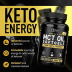 Zeal Naturals Pure MCT Oil Capsules - 3000mg, 360 Softgels |C10, C8 MCT Oil Unrefined Coconut | Energy Support & Brain Fuel Supplement | Gluten-Free
