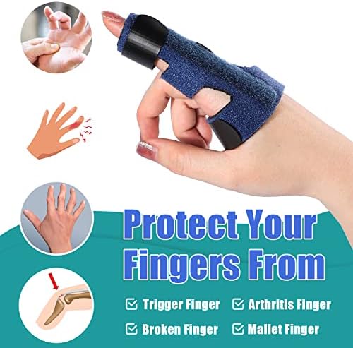Sumifun Trigger Finger Splint for Right and Left Hand, Mallet Finger Brace for Index Middle Ring Pinky, for Straightening Dislocated Fingers, Releasing Arthritis Pain
