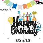 Science Happy Birthday Cake Topper - Mad Scientist Chemistry Theme Party Decor - Kids Boy Girl Baby Shower Glitter Party Decorations Supplies-LIANGSS
