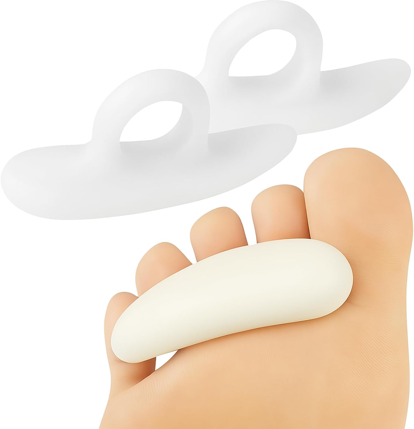 VIVEsole Hammer Toe Crest Cushion & Buttress Pad - Reduces Pressure from Calluses & Hammer Toes (Pair) - for Left & Right Feet - Toe Separator Corrector for Curled, Crooked, Curved, Overlapping Toes