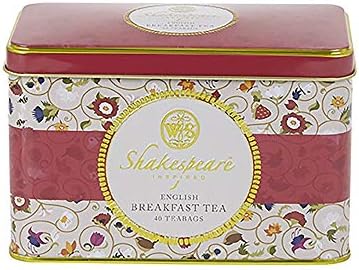 Shakespeare Birthplace Trust Tea Tin with 40 English Breakfast Teabags