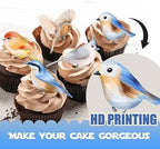18pcs Glitter Dessert Cupcake Topper Flying Bird Nature Theme Decor Supplies Baby Shower Boys Girls Happy Birthday Party Decorations