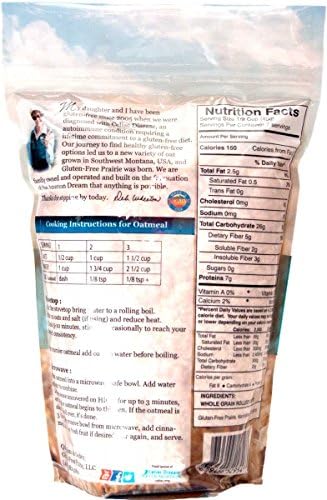 Gluten-Free Prairie Oatmeal, Certified Gluten Free Purity Protocol, Non-GMO, Vegan, 1 Pound