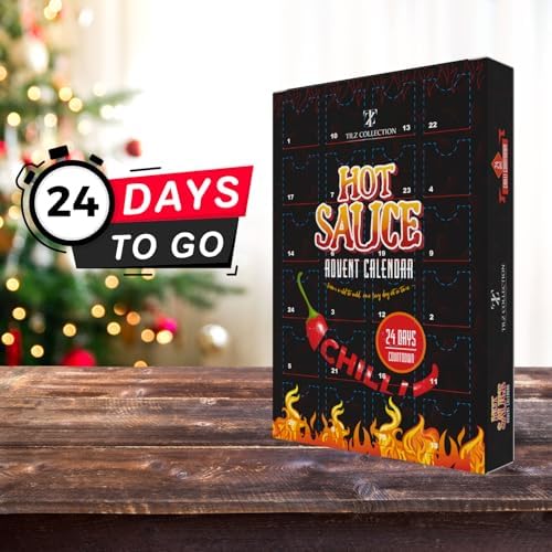Hot Sauce Advent Calendar 2025 | 24 Days of Chilli Sauce | Ultimate Gift for Spicy Food Lovers | Food Advent Calendar 2025 Men, Chilli Challenge Hot Sauce for Women (Black)