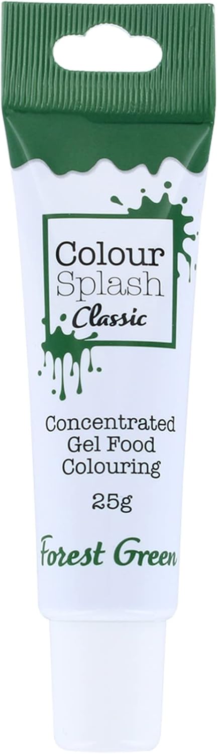 Colour Splash Food Colouring Gel | Forest Green | Highly Concentrated Gels, Easy To Use Squeezy Tubes, Edible Ingredients, Transform Plain Cakes Into Bright, Eye-Catching Creations - Forest Green 25g