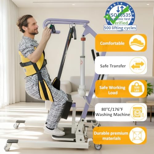 Sit to Stand Patient Lift Sling for Elderly & Disabled Transfer,Medical Sling for Home Use Assist Device, 500lbs SWL