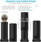 Shaving Brush Travel Case, Shave Brush Holder Stand with Adjustable Height Compatible Most of Shaving Brushes (Brush not Included) (Black)