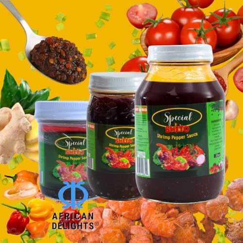 Special Shito |Shrimp Sauce Hot Sauce |Ghana Shito | Premium Blend of Shrimp | Fish Powder |Spices & Hot Dried Pepper (8 oz Mild)