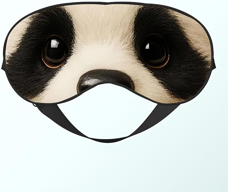 1pc Cute Panda Print Sleep Mask with Adjustable Strap, Soft Comfortable Eye Cover for Travel Napping Office Breaks, Playful Sleep Aid & Gift
