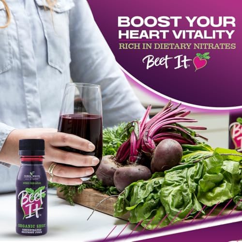 BEET IT Circulation Organic Beet Root Juice Shots - 300mg Dietary Nitrate for Heart Health Support (15 x 2.4 fl. oz.), Non-GMO, Natural Blood Pressure Support & Juice Shots
