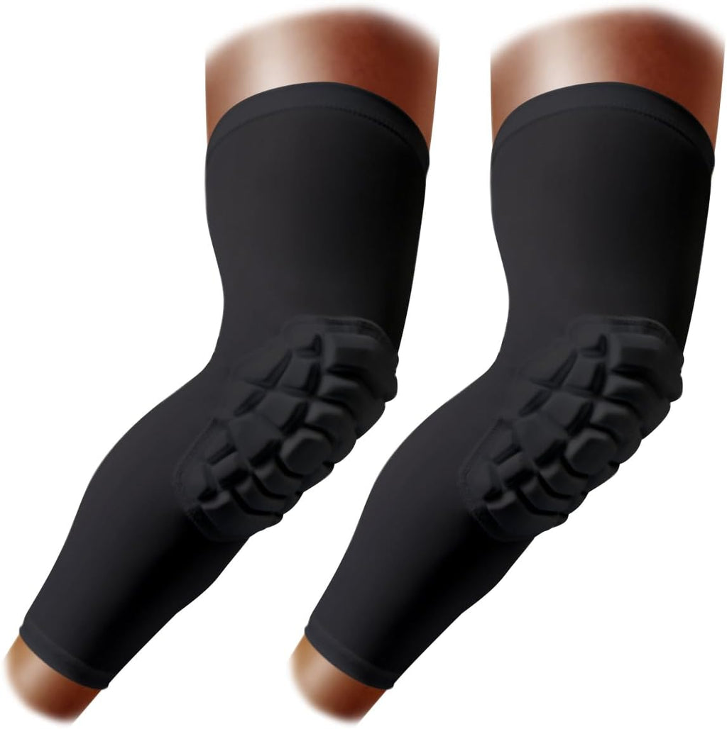 Knee Pads Wrestling Knee Sleeve Compression Leg Sleeves for Volleyball Basketball, Knee Compression Sleeve for Youth and Adult(Black_L_2 Pcs)