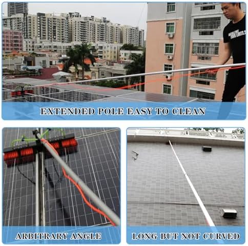 40FT Water Fed Pole Kit Adjustable Solar Panel Cleaning Kit Cleaner Tool for Window Glass Roof Outdoor Glass Brush Window Washing Equipment (40FT)