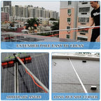 40FT Water Fed Pole Kit Adjustable Solar Panel Cleaning Kit Cleaner Tool for Window Glass Roof Outdoor Glass Brush Window Washing Equipment (40FT)