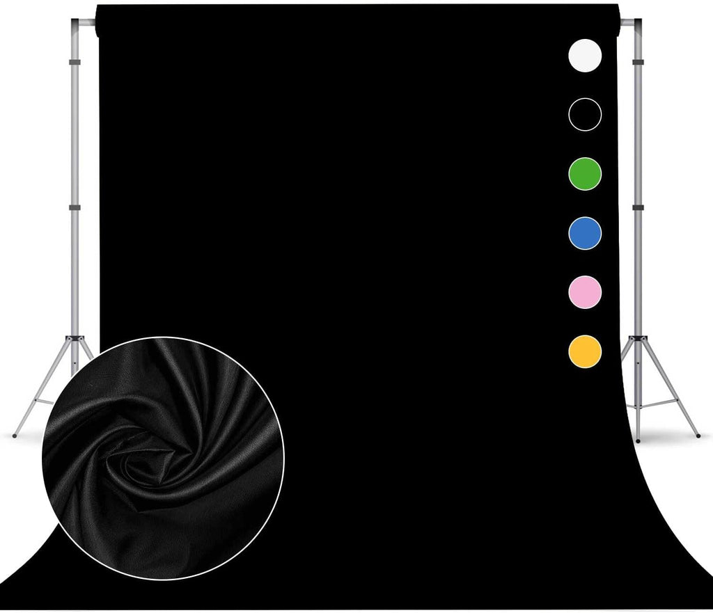 Black Photo Backdrop for Photoshoot, Black Photography Backdrop for Portraits, Fabric Background for Product Photography and Video Creation 8FTx10FT