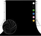 Black Photo Backdrop for Photoshoot, Black Photography Backdrop for Portraits, Fabric Background for Product Photography and Video Creation 8FTx10FT
