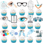 Eye Doctor Cupcake Toppers Optometrist Party Decorations 48Pcs Eye Doctor Birthday Cake Decorations Ophthalmology Cupcake Picks for Optometrist Birthday Graduation Party Supplies
