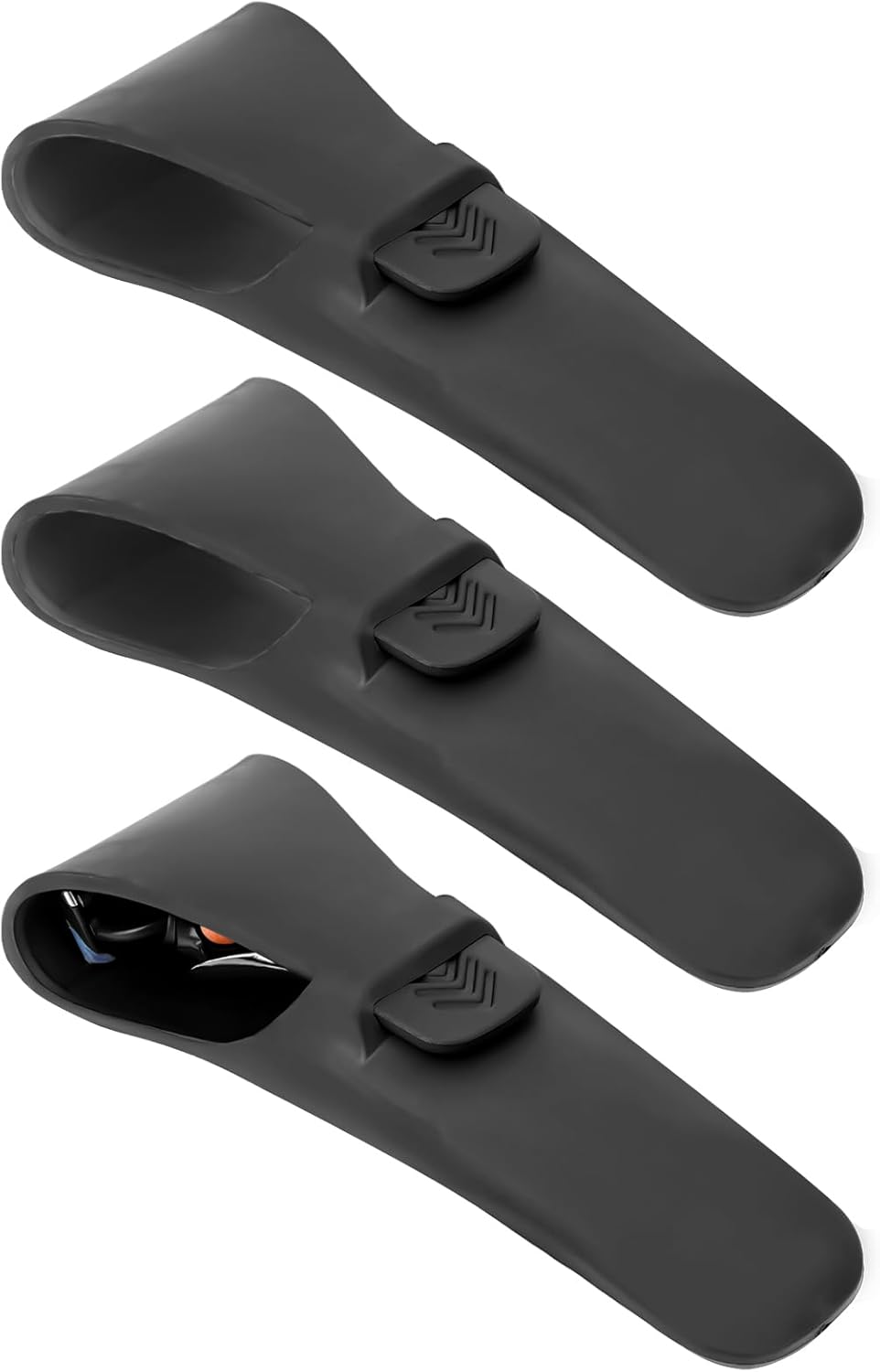 Linkidea 3 Pcs Portable Razor Case, Shaver Storage & Protective Cover Compatible with Gillette Fusion 5 Power, ProGlide Power, Sensor 3 (Black)