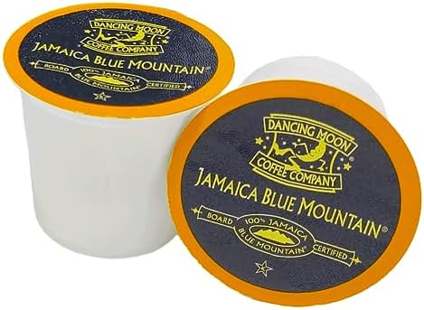 Dancing Moon Coffee Pods - 100% Jamaica Blue Mountain Medium Roast - K-Cup Compatible Keurig Coffee Pods - Small-Batch Crafted, Supports Military Charity - 24 Cups