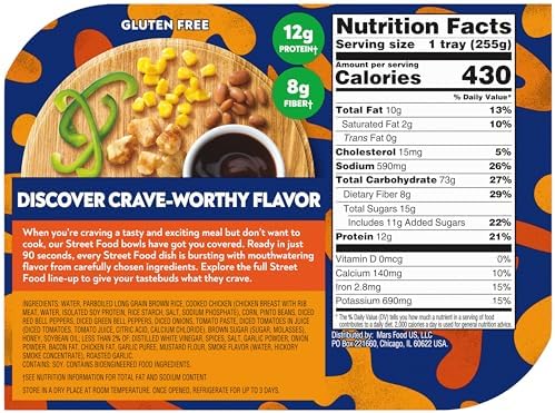 BEN'S ORIGINAL Street Food Honey BBQ Flavored Rice with Chicken, Prepared Entrée, Microwavable Heat-&-Eat Bowl in 90 Seconds, 9 oz (Pack of 6)