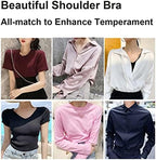 Short Sleeves with Shoulder Chest Pad Right-Angled Shoulders to Improve Slippery Narrow Collapsed Shoulders,Black-1X