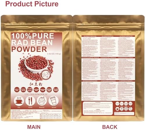 Plant Gift 100% Pure Red Bean Powder 红豆粉 Natural Red Bean Flour, Red Kidney Beans for Drinks, Smoothie, Yogurt, Baking, cookies