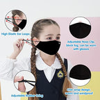 SPRING SEAON 5pcs Kids Cotton Face Covering Set Reusable Washable Cute Pattern 3 Layers Adjustable Dust Cover for Boys Girls
