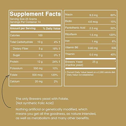 Brewers Yeast Flakes for Lactation Cookies, Breastfeeding Supplement to Boost Mother's Milk (6 Pack) - Non Fortified, Unsweetened - Kosher, Gluten Free, Non GMO, Vegan, Plant Based Protein Powder