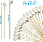 200Pcs Seashell Cocktail Picks,Beach Hawaiian Lua Party Pick 4.7 Inch Fancy Appetizer Tooth Picks for Summer Hawaiian Party Luau Beach Holiday Party Supplies