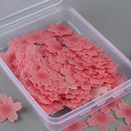 70pcs 0.9" Edible Wafer Paper Pink Cherry Blossom Flowers Cupcake & Cake Toppers,Lollipop Decoration