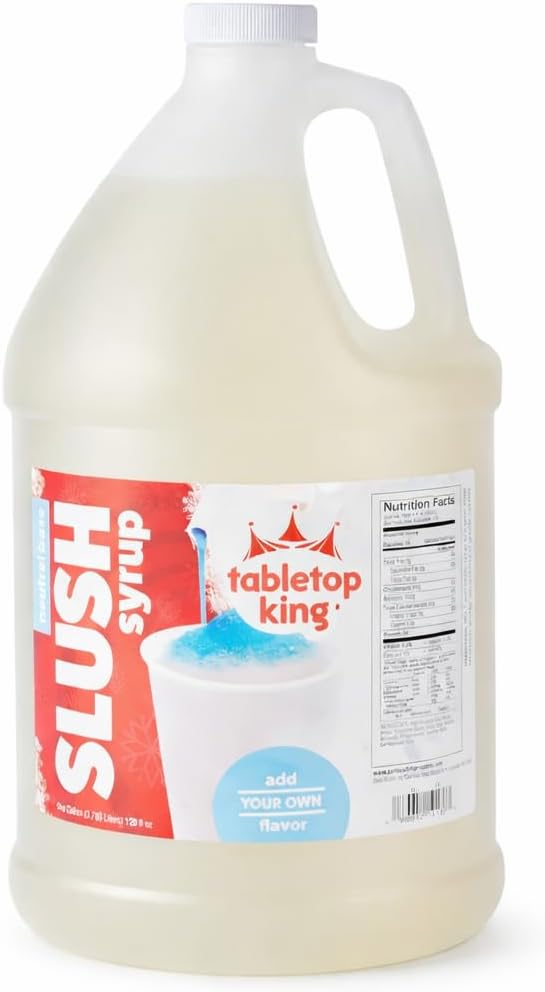 Neutral Slushy Mix 1 Gallon Concentrate – 5:1 Frozen Drink Base for Slushie Machine, Granita Maker & Snow Cone Machine – Unflavored Beverage Syrup – 48 Servings – Gluten Free – Commercial Slush Base – Made in USA